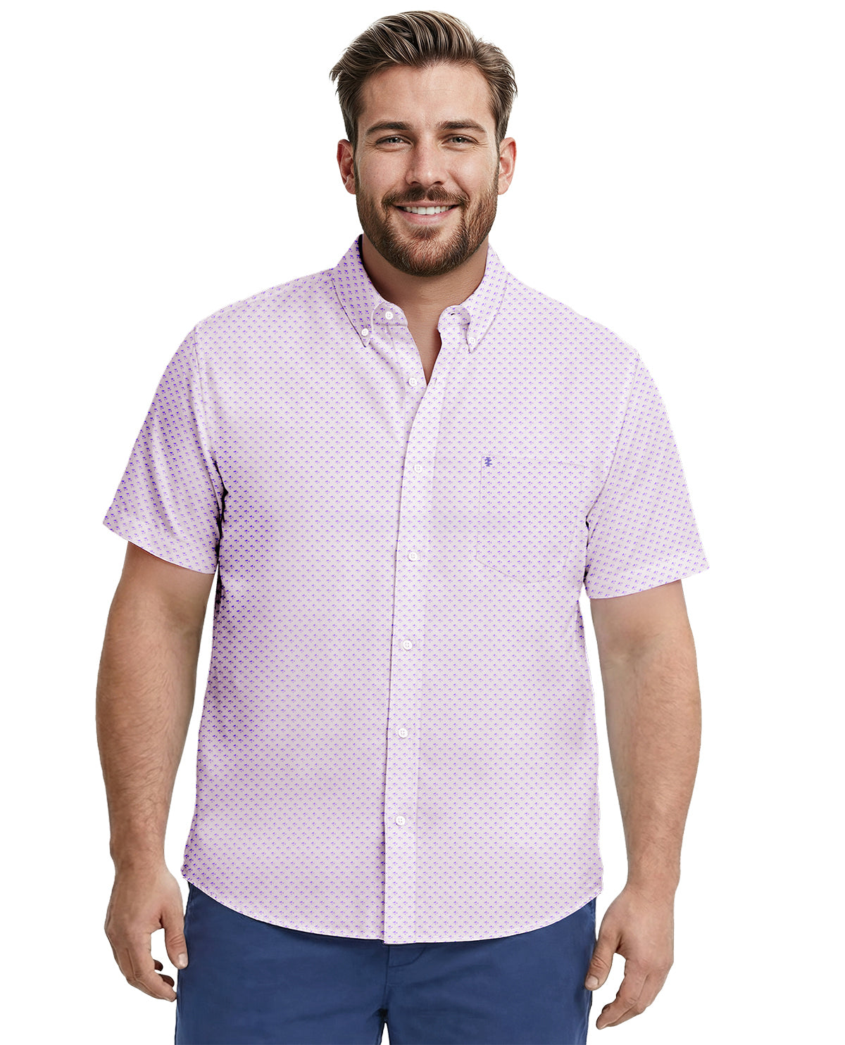 Izod Short Sleeve Breeze Fish Print Pink