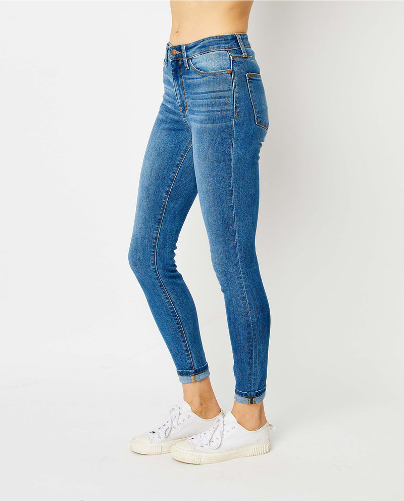Judy Blue High Waist Cuffed Hem Skinny Jeans