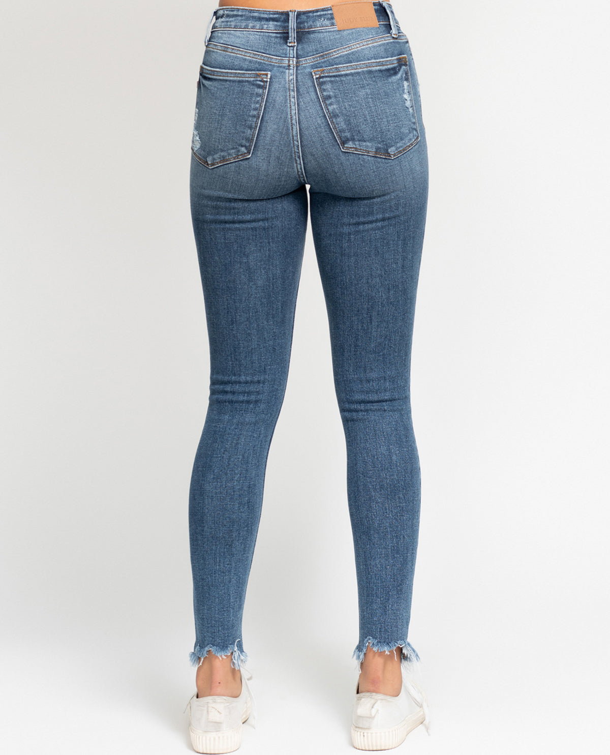 Judy Blue High Waist Destroy Shark Bite Hem Ankle Jean