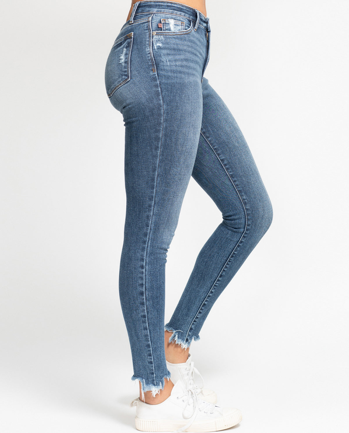 Judy Blue High Waist Destroy Shark Bite Hem Ankle Jean