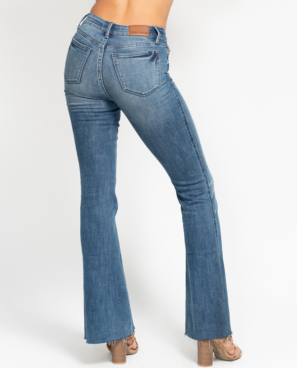 Judy Blue Mid-Rise Tummy Control Hem Flare Jean