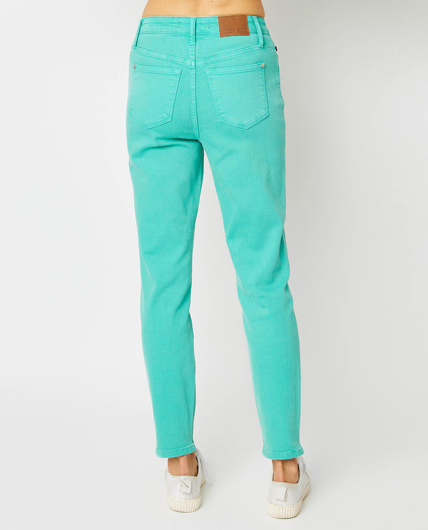 Judy Blue High Waist Garment Dyed Slim Jeans