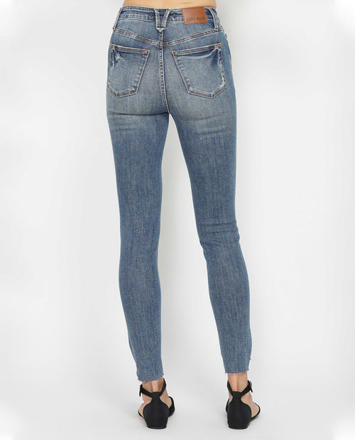 Judy Blue High Waist Tummy Control Destroy Hem Skinny Jean