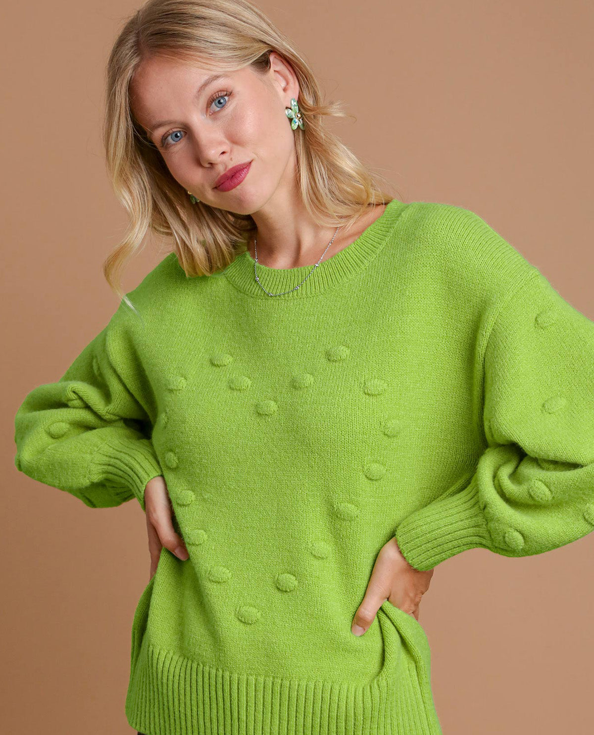 Pom Pom Knit Pullover Sweater