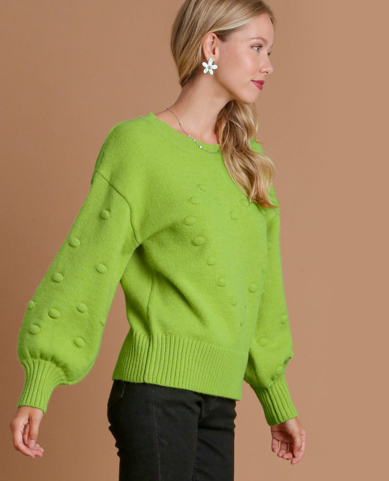Pom Pom Knit Pullover Sweater