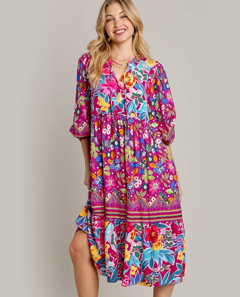 Mix & Match Floral Print Long Sleeve Maxi Dress – Hamrick's Shop