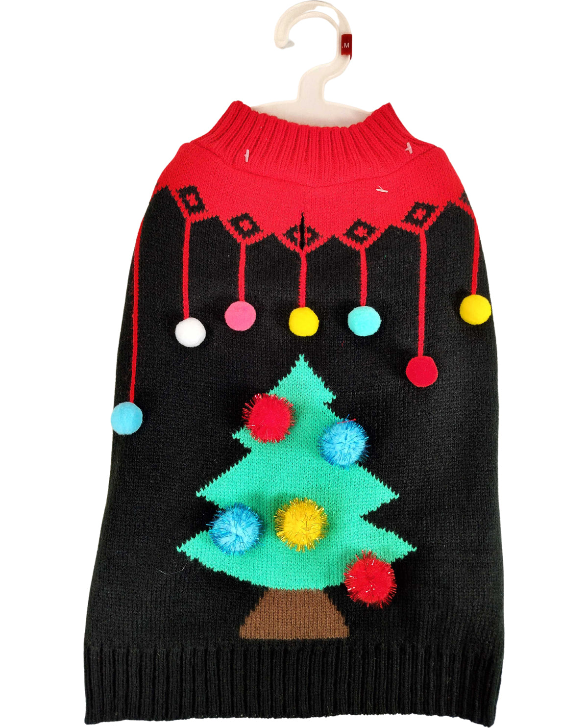 Pet Ugly Christmas Sweater - Ugly Tree with Hanging Poms