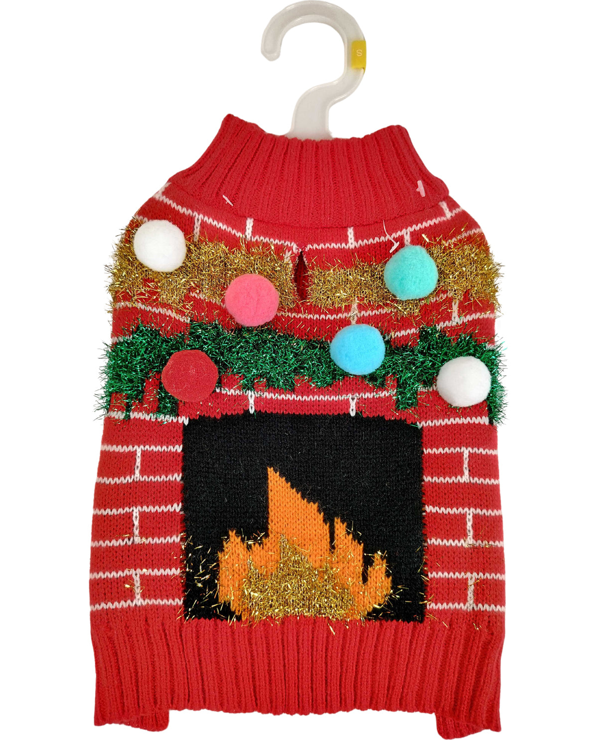 Ugly Christmas Pet Sweater - Fireplace