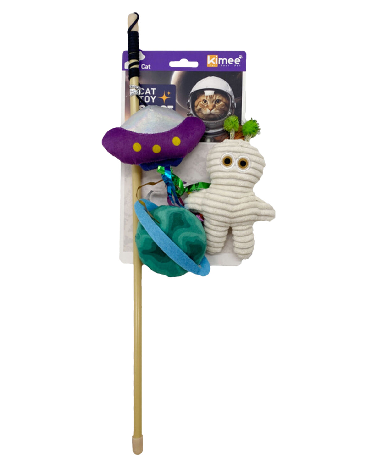 Space-Theme Cat Wand Toy - Three Pack