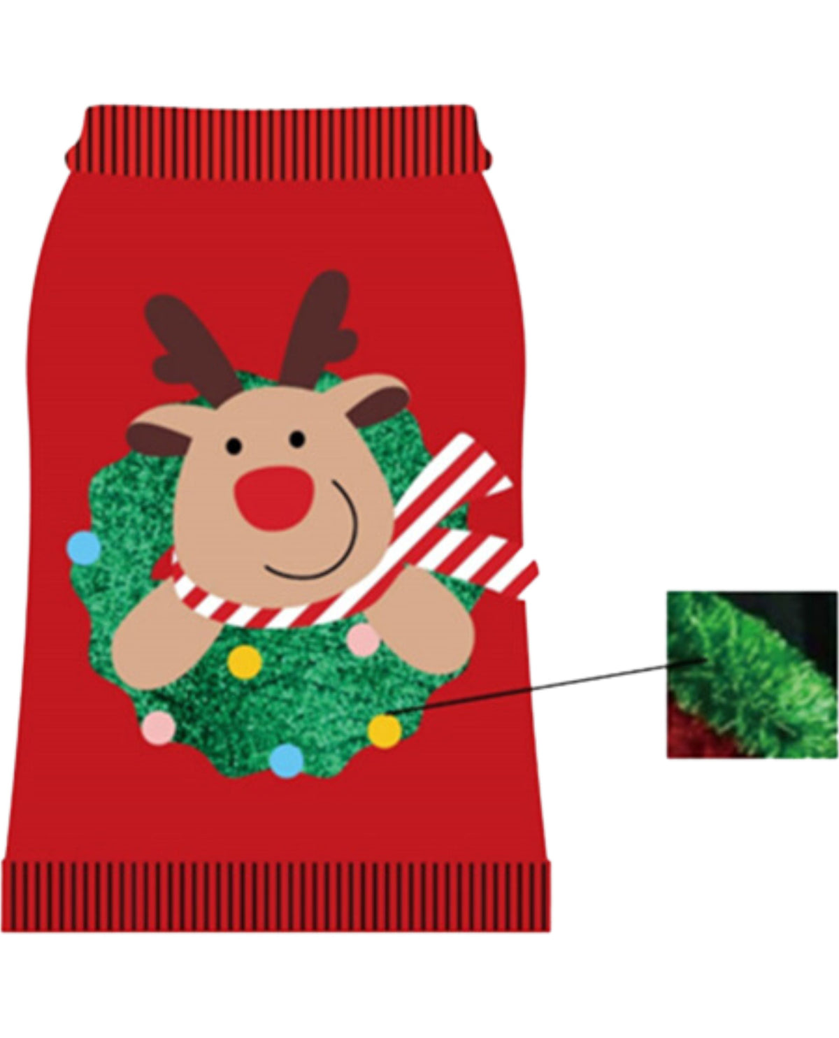 Pet Ugly Christmas Sweater - Reindeer Wreath