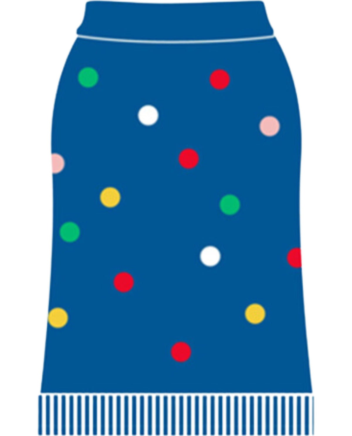 Pet Ugly Christmas Sweater - Blue Multicolor Polka Dot