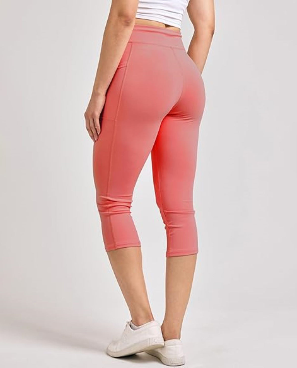 Real Essentials Women's Capri Leggings with Pockets