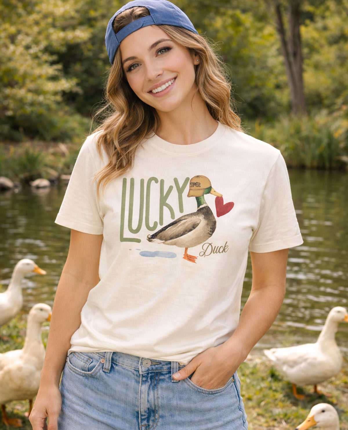 Sugar Stitch Lucky Duck Short Sleeve Tee Natural