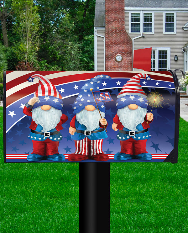 Patriotic Gnomes Mailbox Cover