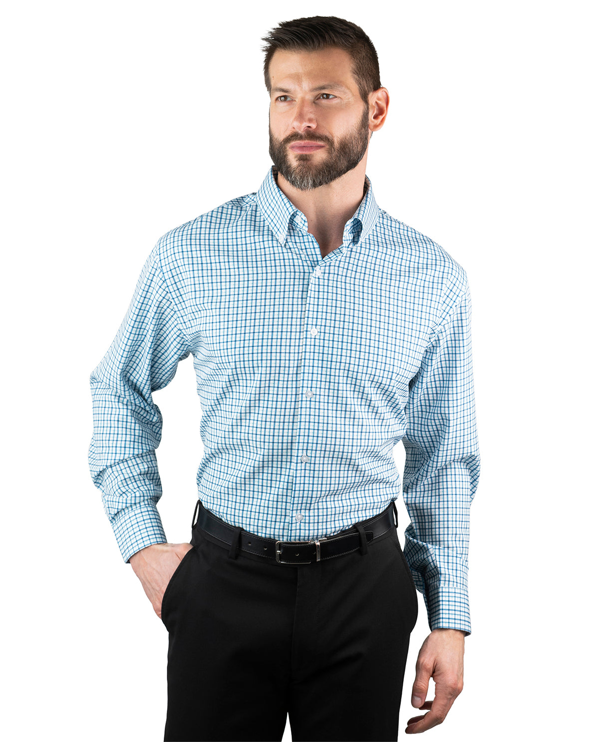 Nautica Big & Tall Super Shirt White/Blue/Green