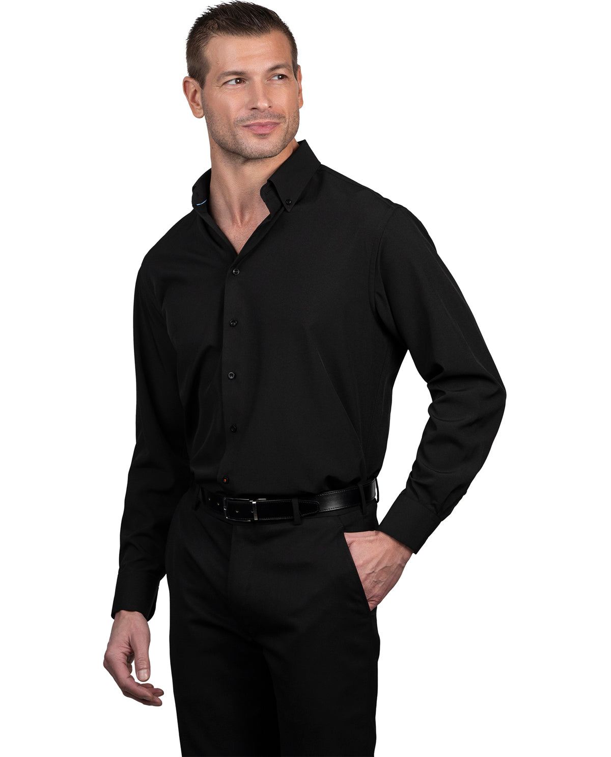 Nautica Men's Solid Black Long Sleeve Super Shirt