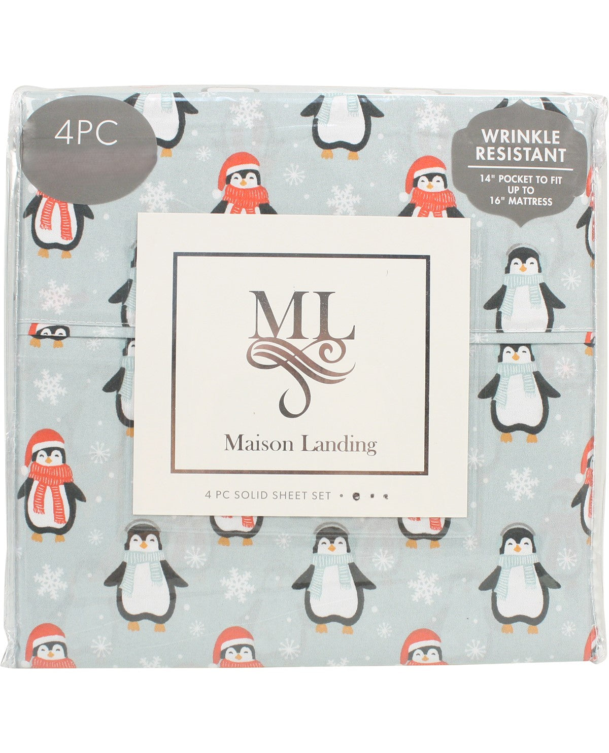 King Christmas Penguins Sheet Set