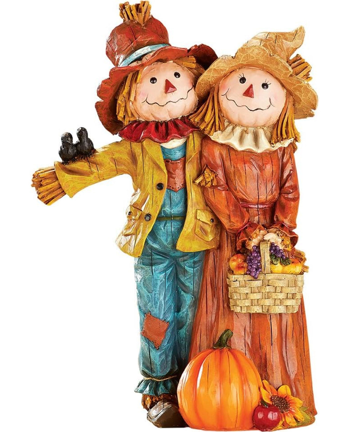 Fall Scarecrow Couple Figurine Table Top Decor