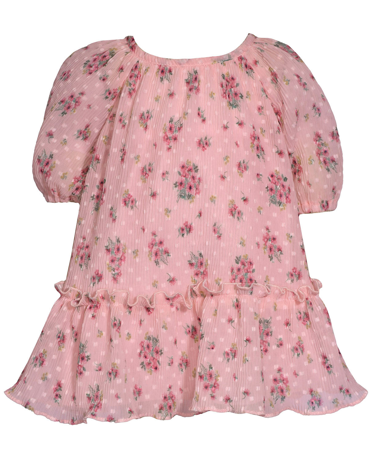 Bonnie Jean Toddler Girl Floral Clip Dot Dress