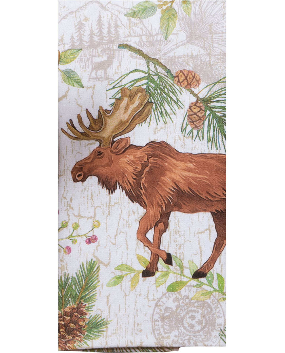 Pinecone Moose Dual Purpose Terry Cotton Kitchen Towel