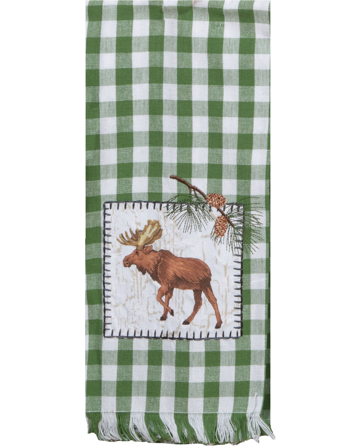 Pinecone Moose Applique Kitchen Towel