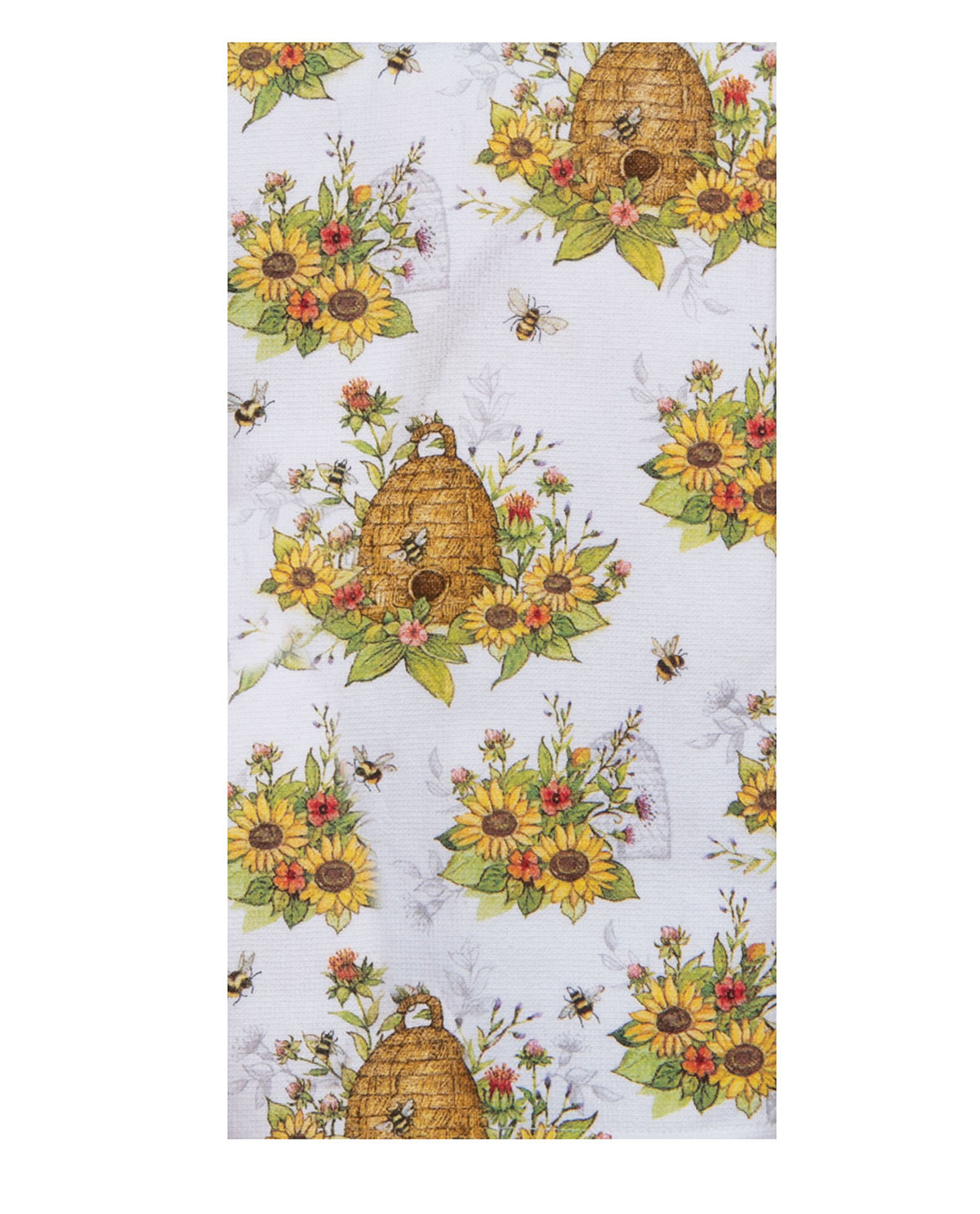 Bee Floral Toss Dual-Purpose Terry Cotton Kitchen Towel