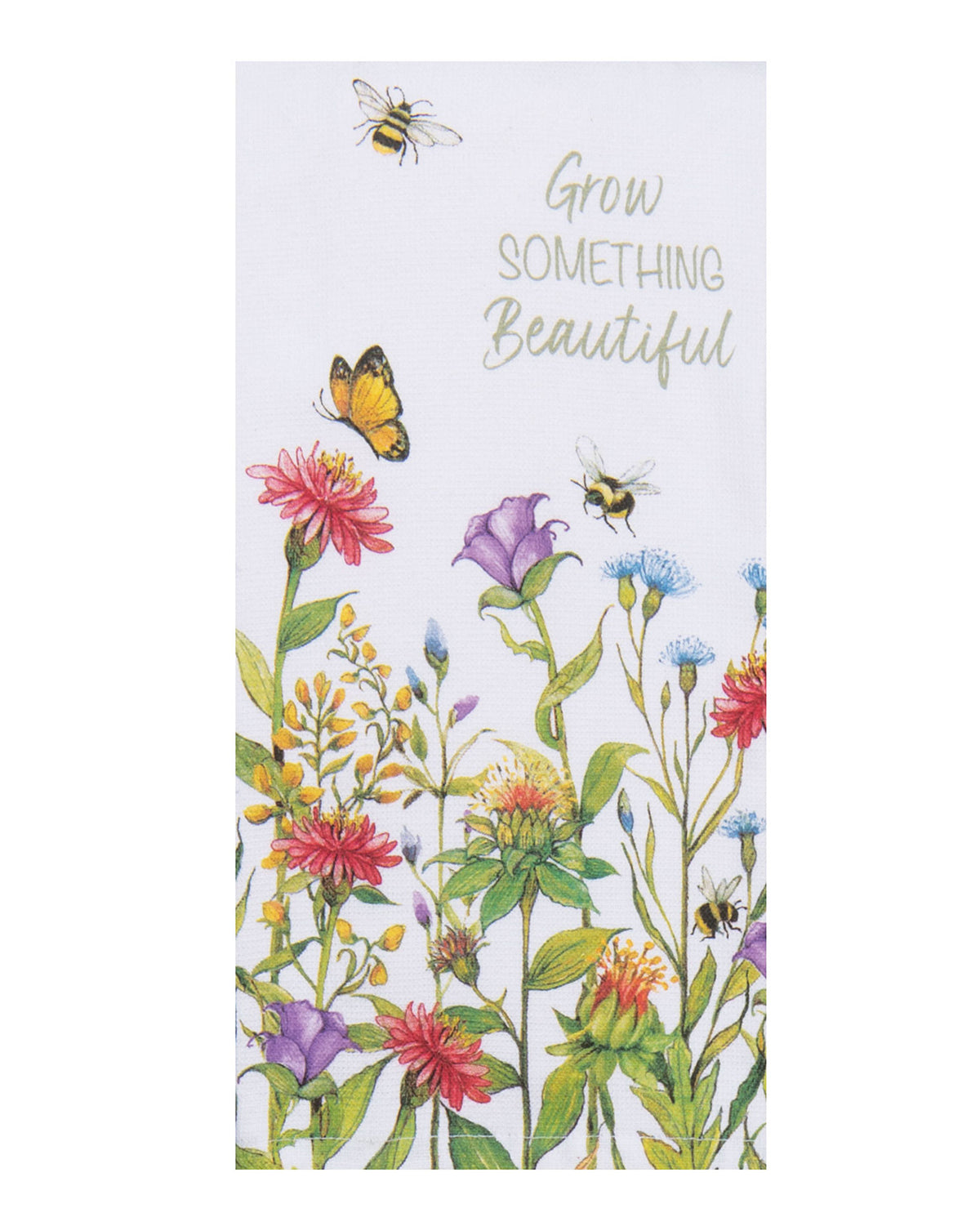 Bee Floral Grow Something Dual-Purpose Terry Cotton Kitchen Towel