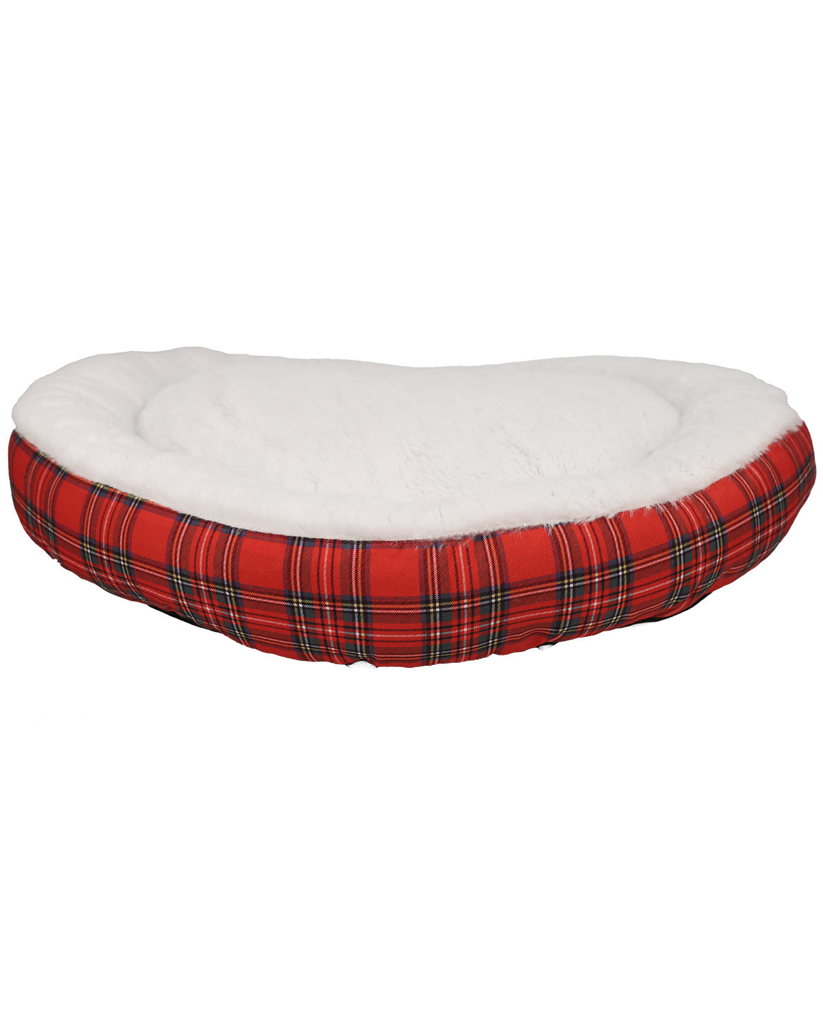 Red Plaid Christmas Small Round Pet Bed