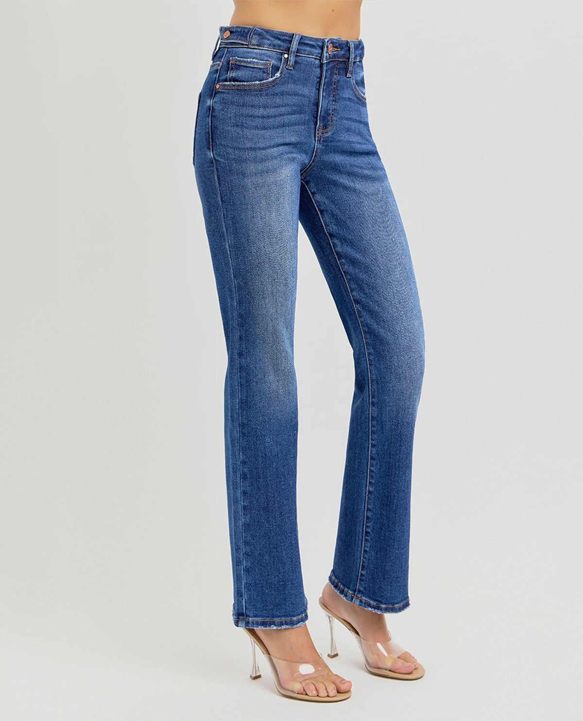 Risen High Rise Ankle Jeans Dark Denim