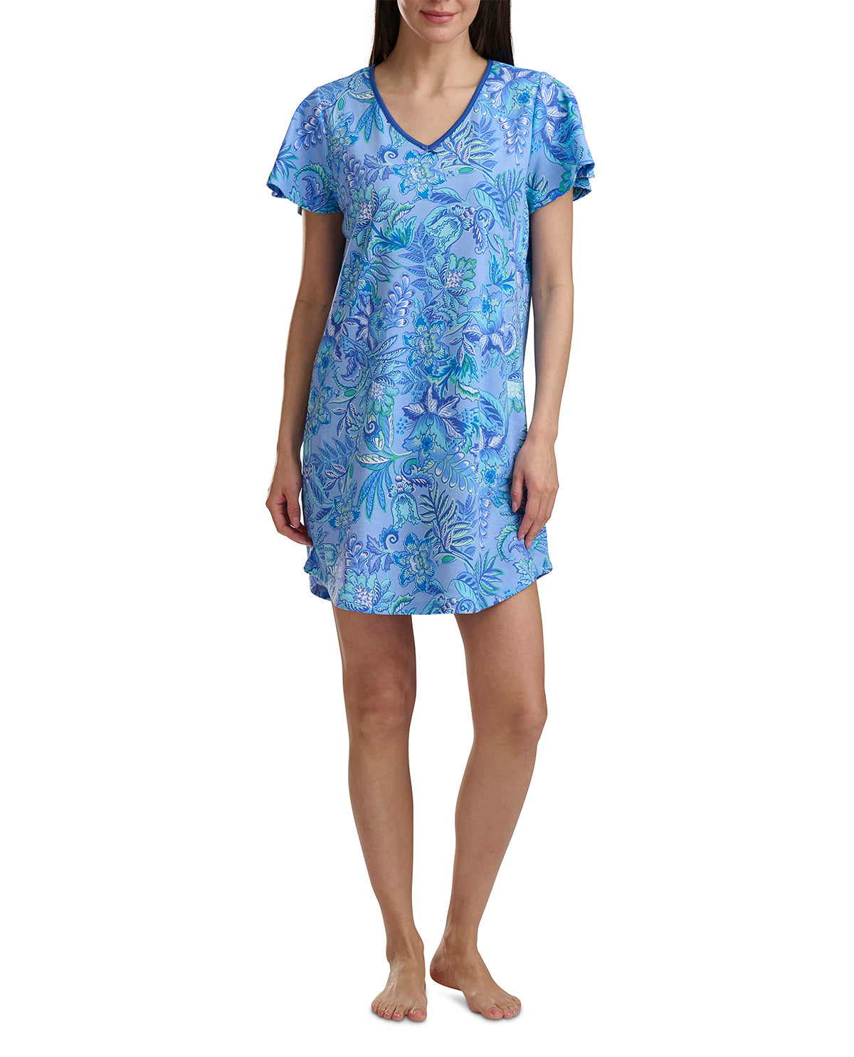 Karen Neuburger Flutter Sleeve Sleepdress Blue
