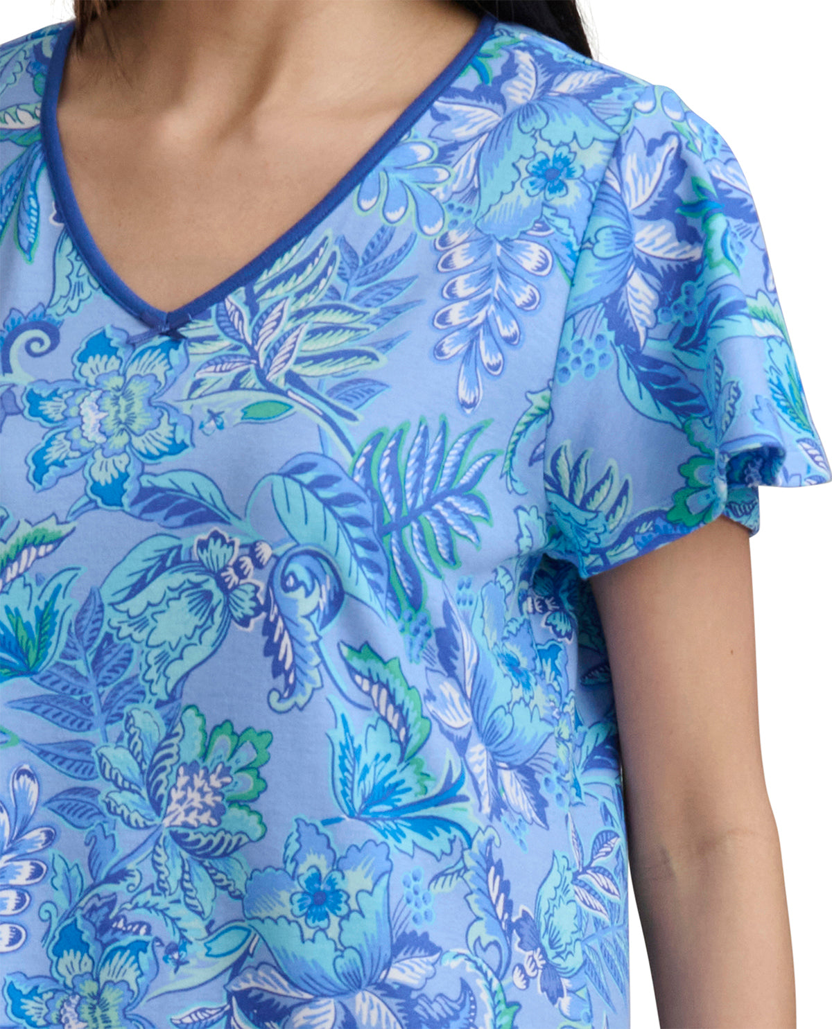 Karen Neuburger Flutter Sleeve Sleepdress Blue