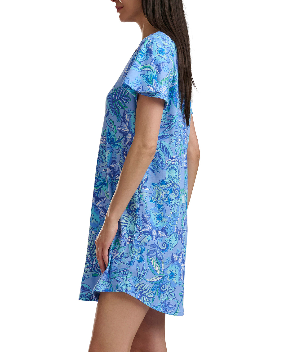 Karen Neuburger Flutter Sleeve Sleepdress Blue