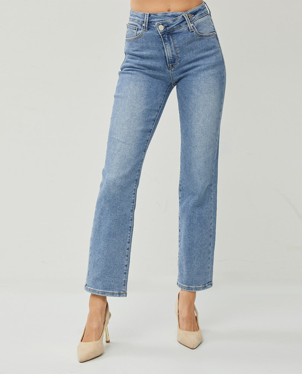 Christopher Kane High-Rise Straight Leg Jeans - Blue, 11.5 Rise Jeans,  Clothing - CHI28568