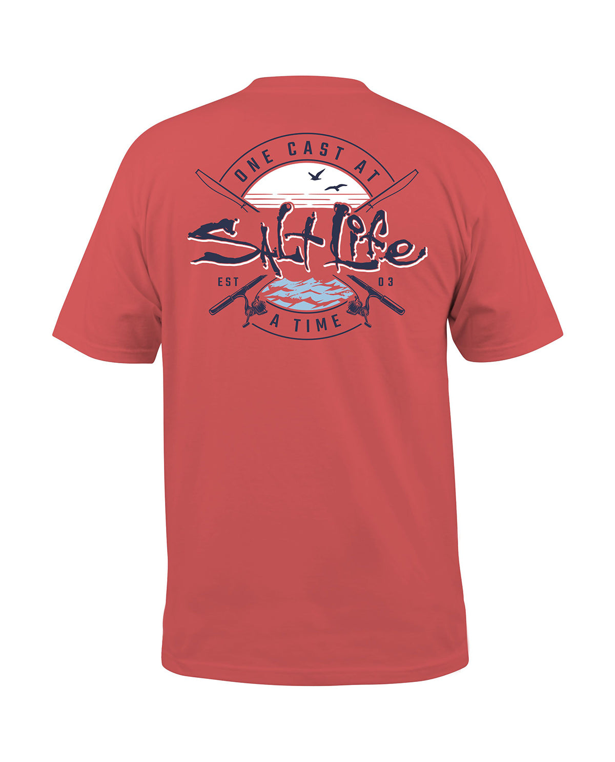 Salt Life Men's One Cast At A Time Short Sleeve Tee