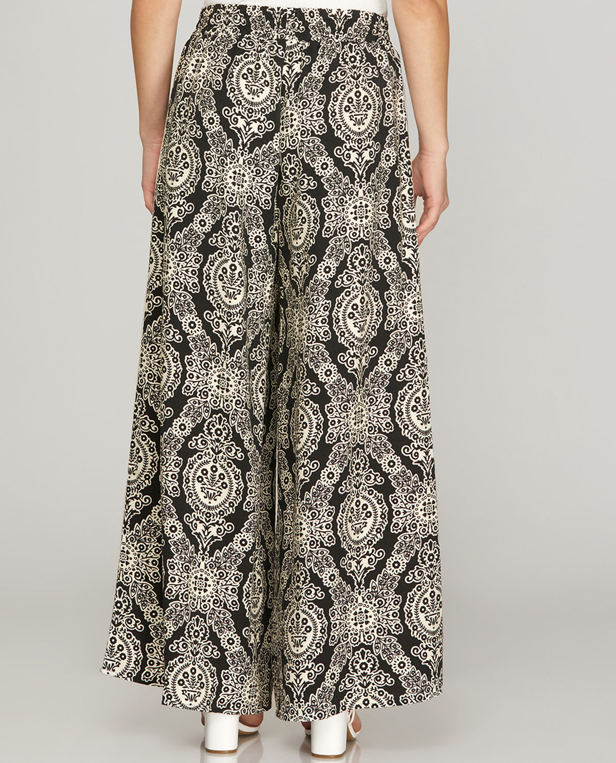 She & Sky Wide Leg Woven Pants Black