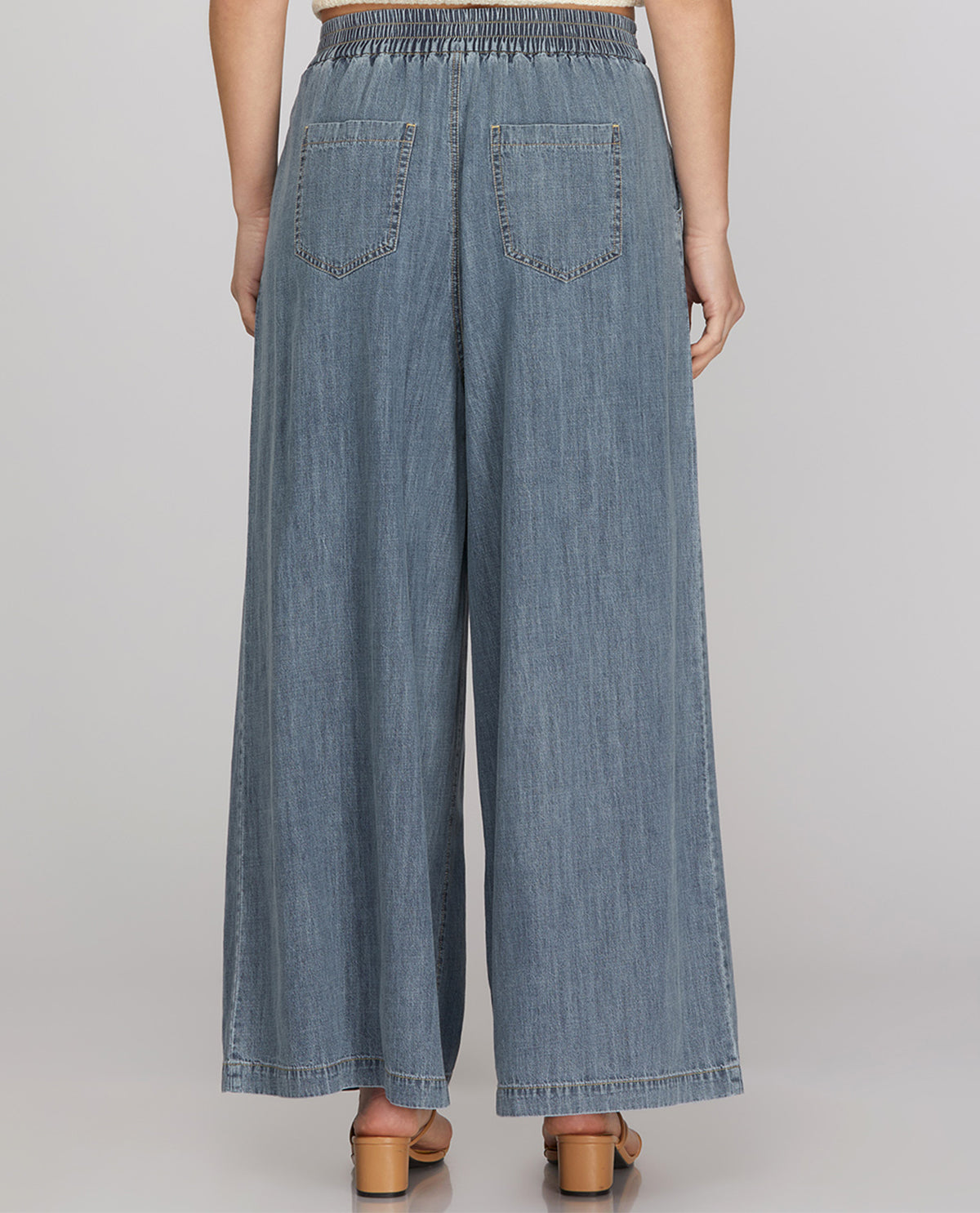 She & Sky Wide Leg Denim Pant