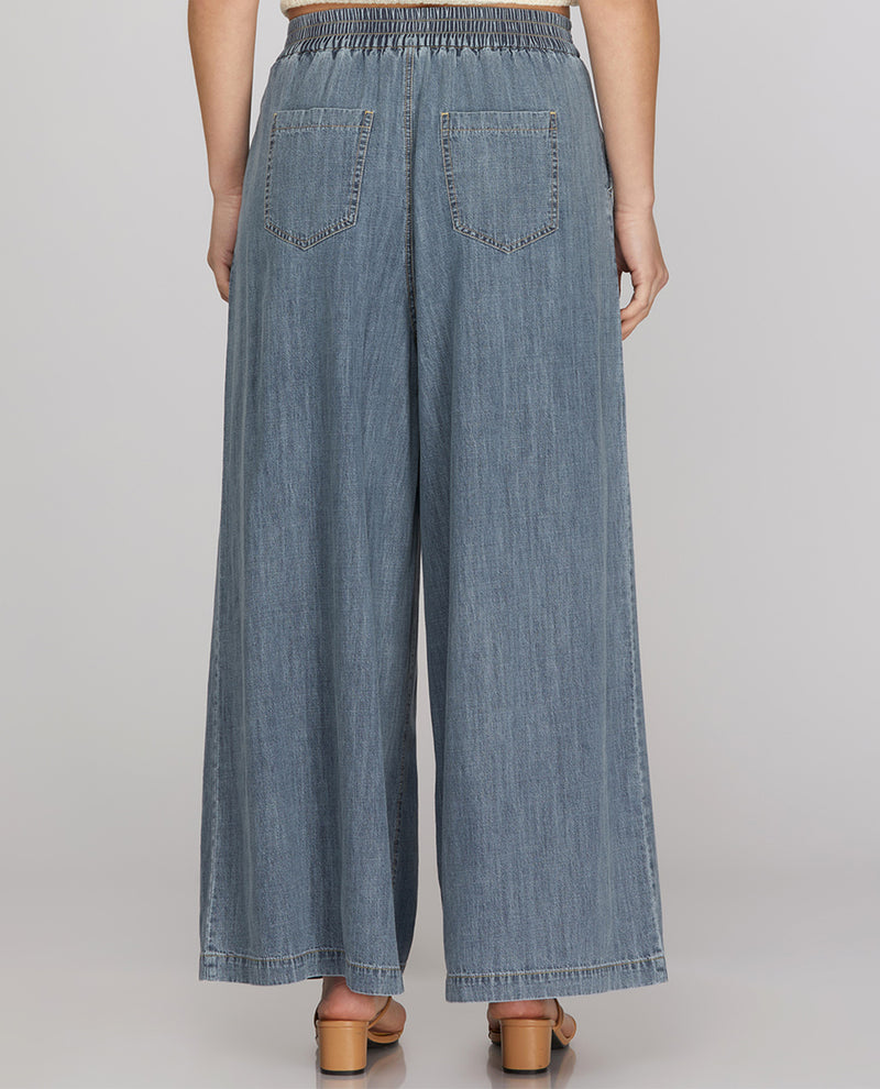 She & Sky Wide Leg Denim Pant