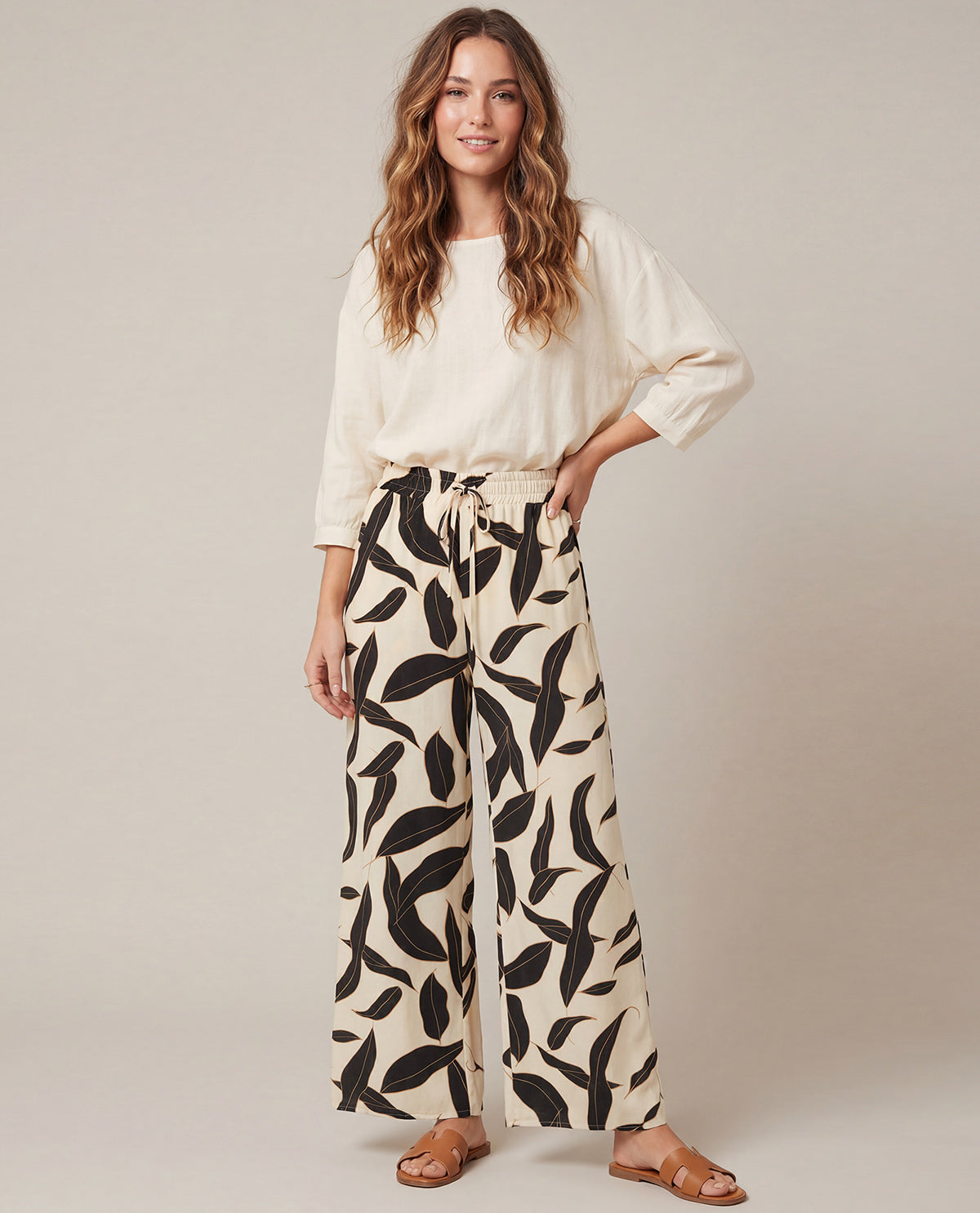 She & Sky Print Wide Leg Pant
