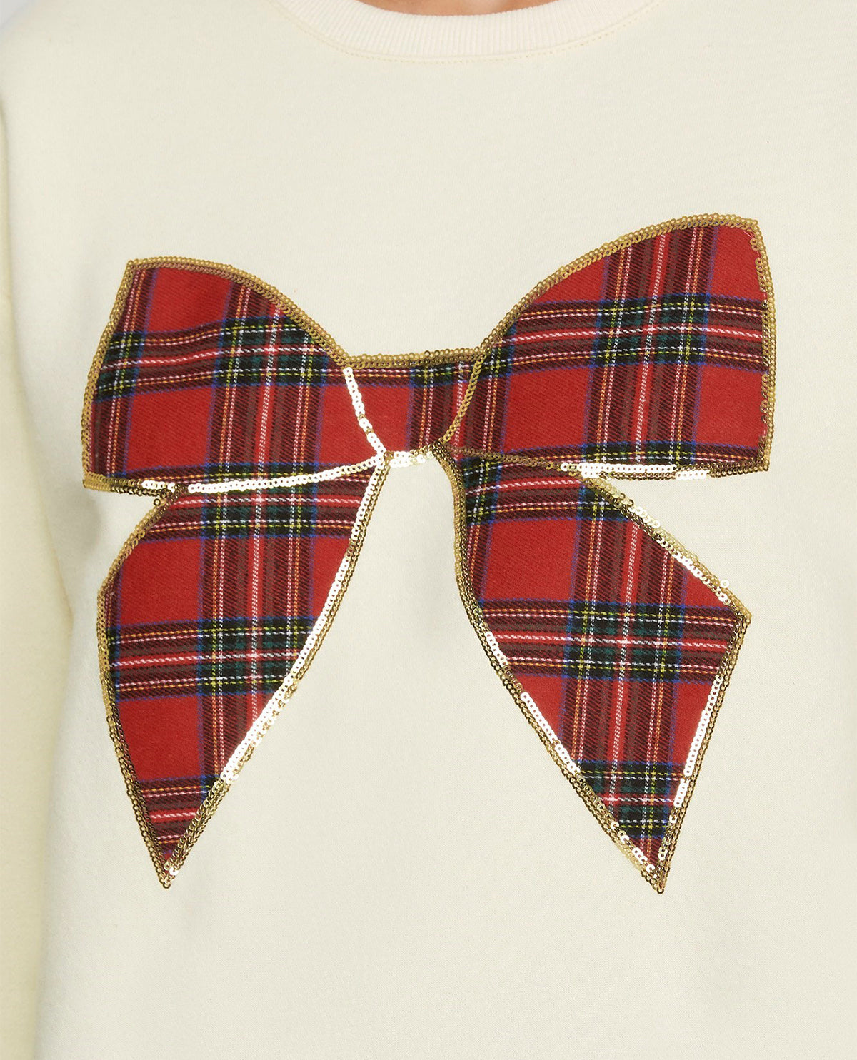 Christmas Plaid Bow Pullover