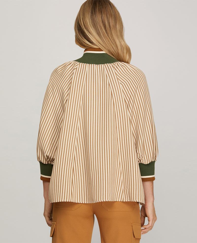 S&S Half Zip Stripe Top