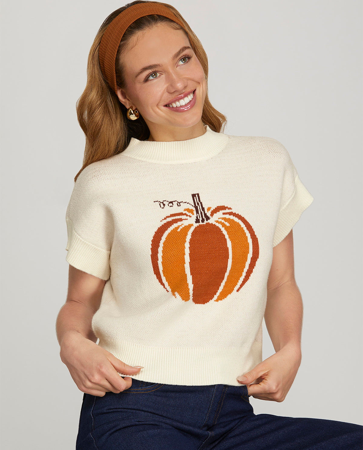 She & Sky Dolman Sweater With Pumpkin Cream