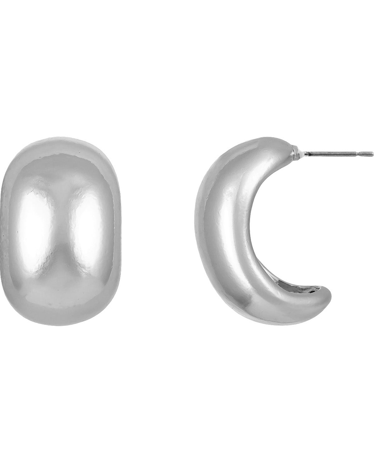 Studio By Dauplaise Silver Post Small Wide Hoop Earrings