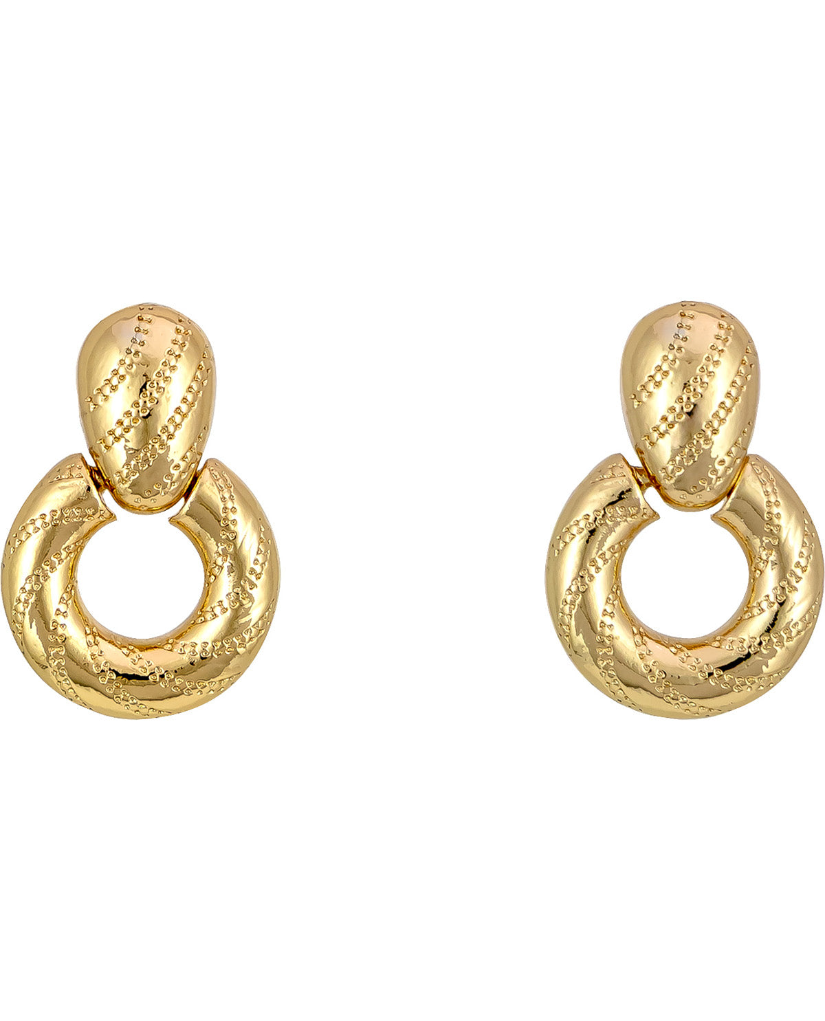 Studio By Dauplaise Gold Text Small Earrings