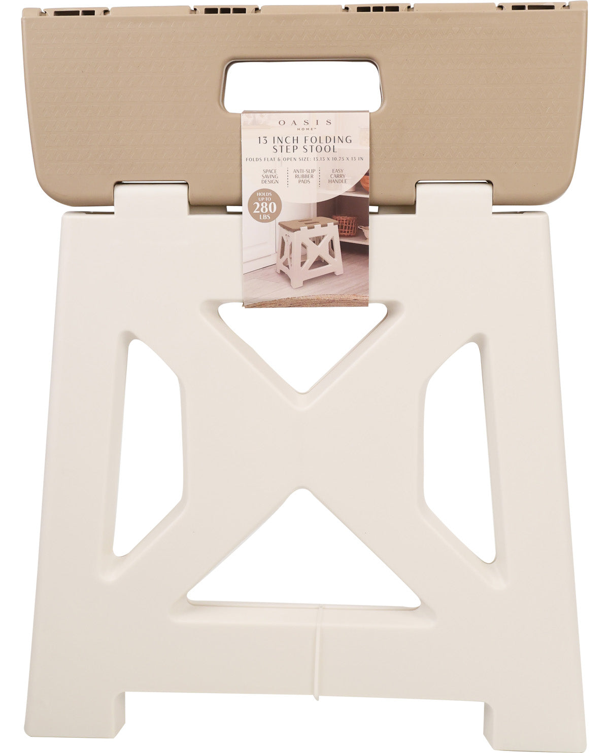 13" Farmhouse Step Stool - Mushroom