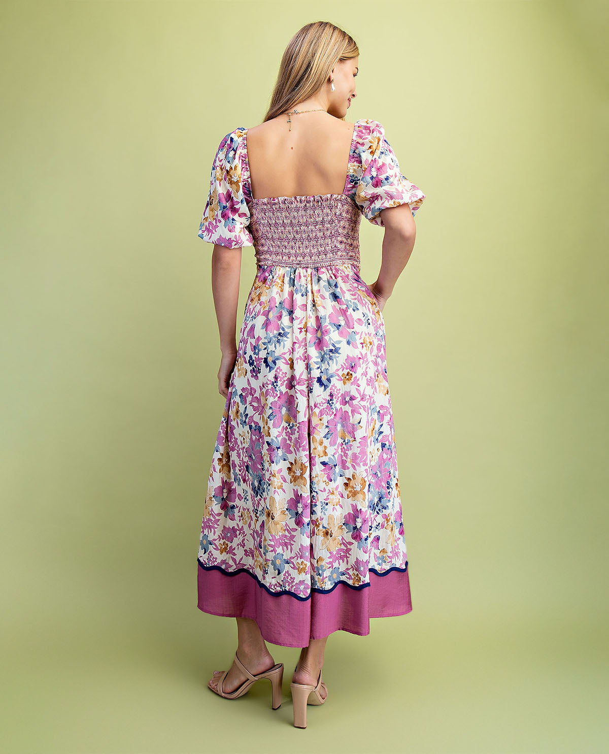 Gigio Mixed Print Dress Mauve