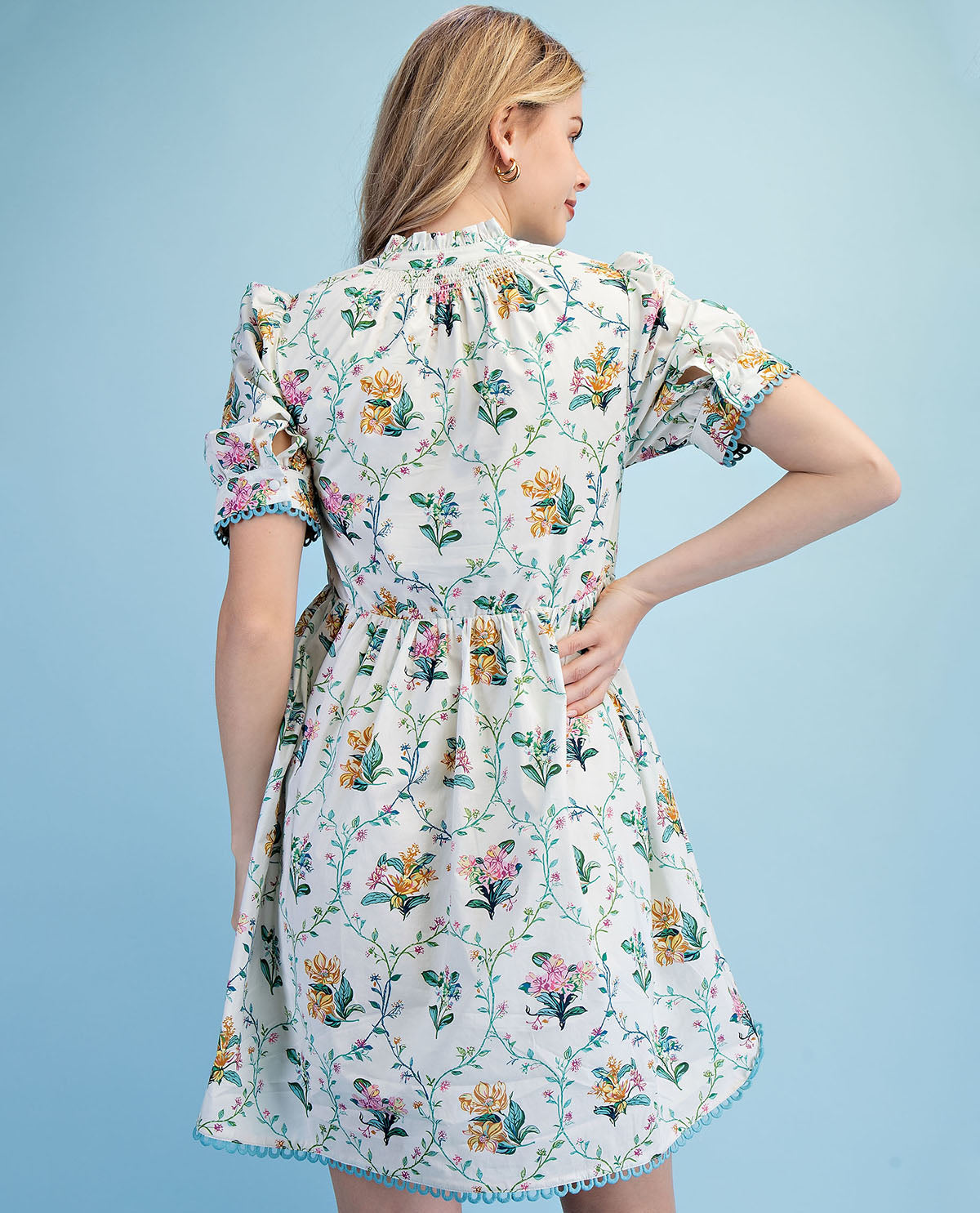 Gigio Vine Floral Print Dress Green Mix