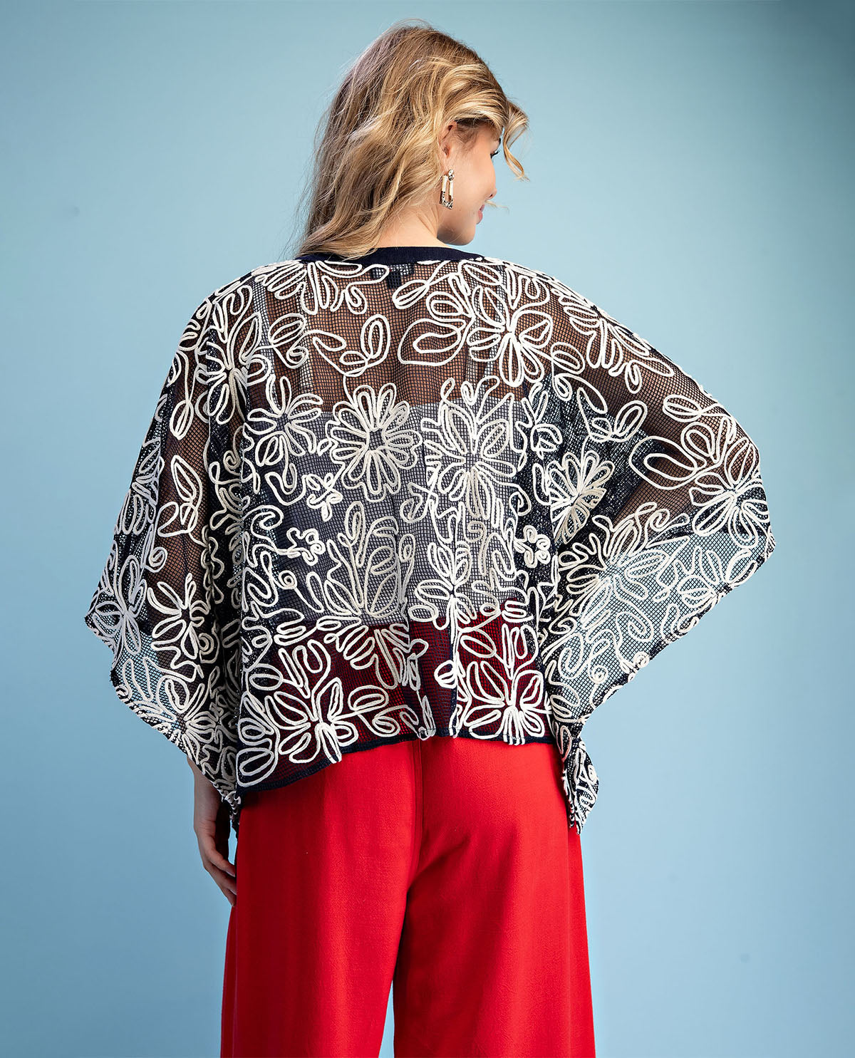 Gigio Laced V-Neck Top Black