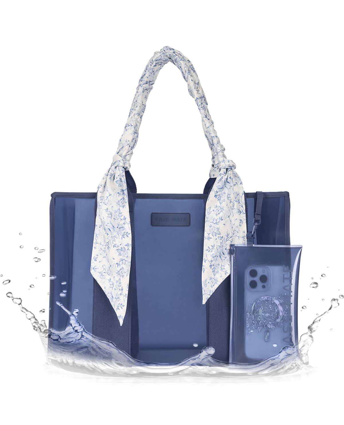Case-Mate Navy Blue Jelly Scarf Tote with Phone Pouch