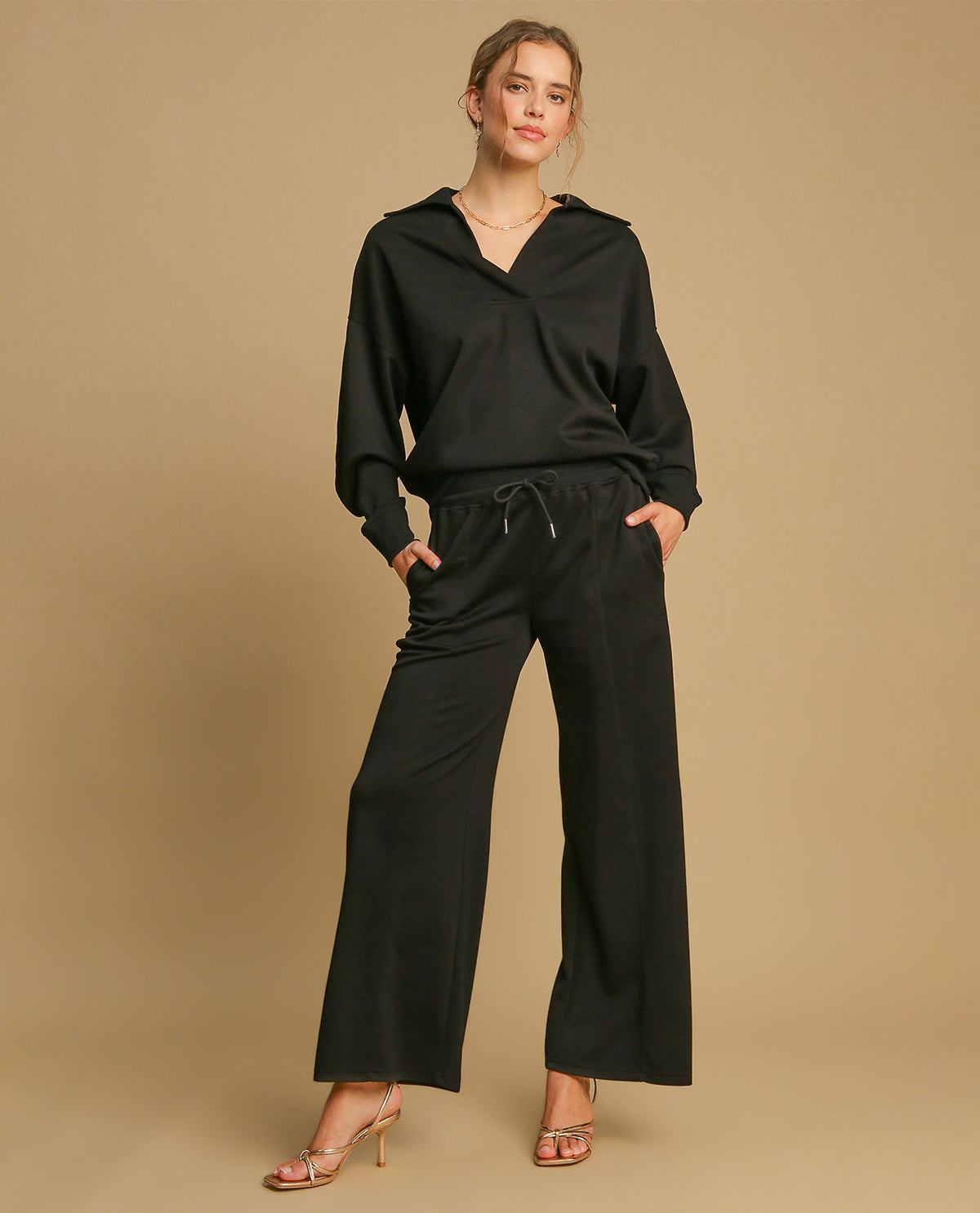 Relaxed Wide Leg Pant