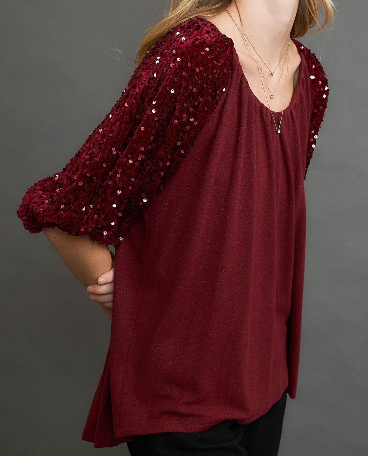 Velvet Sequin Sparkle Top